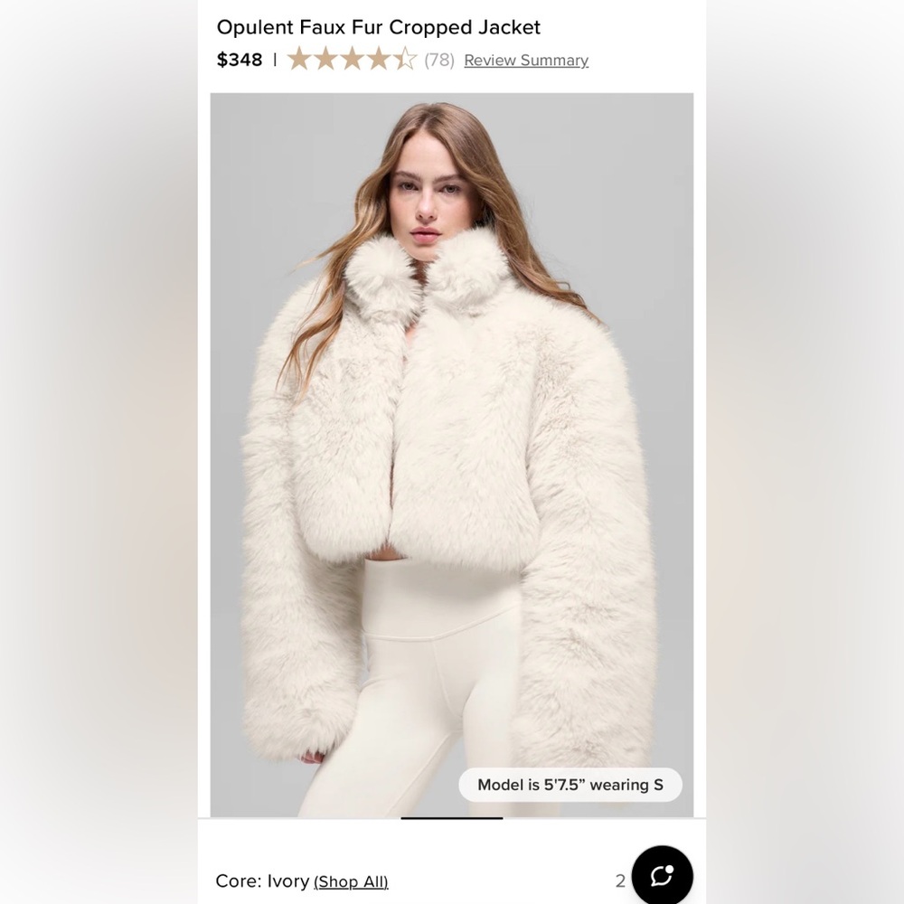 Alo White Faux Fur Jacket